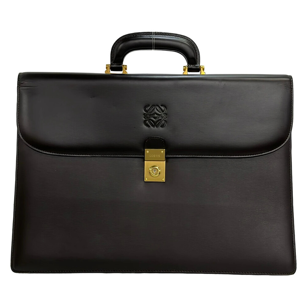 Loewe Dark Brown Leather Business Bag #344791L65B